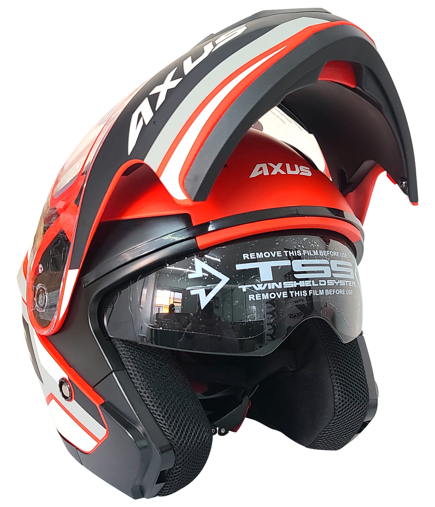 CASCO ABATIBLE SPORT 23 ROJO/BLANCO