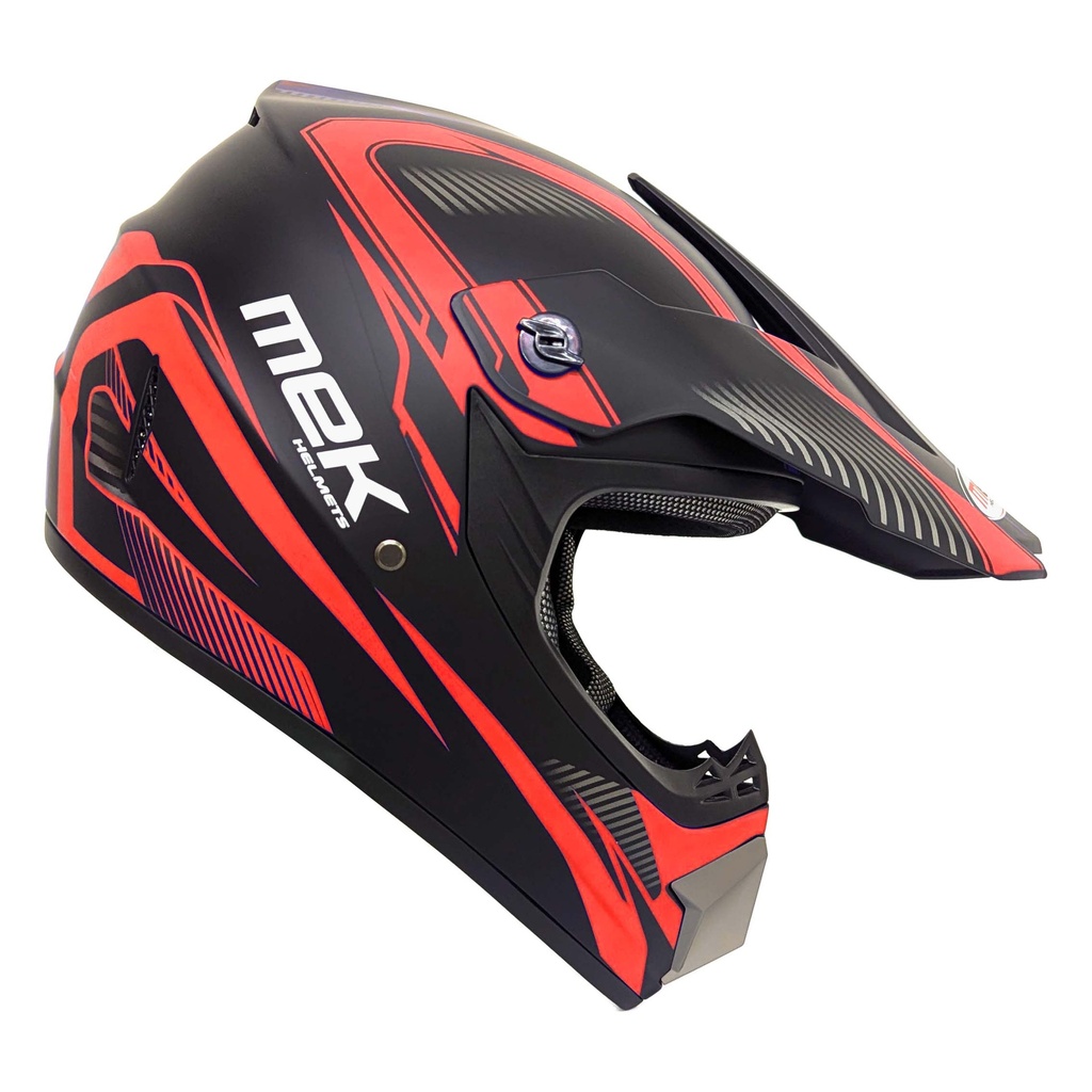 Cross Helmet MATTE Black Decal Red