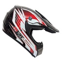 Cross Helmet Glossy Black Decal RED