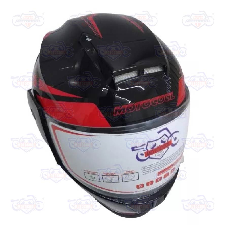 CASCO MOTOCOOL ROJO/NEGRO