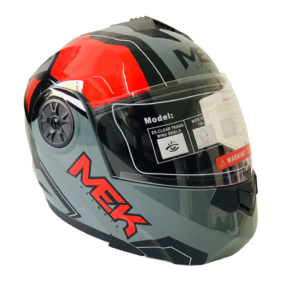 Casco MEK MK759 ABATIBLEPORT MAVRIC GRIS/ROJO Brillante