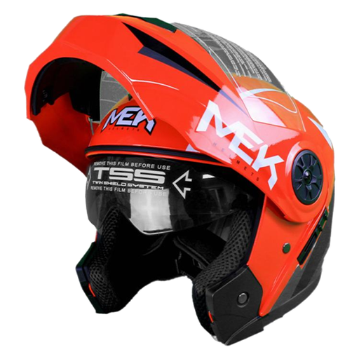[AC1B-J120-001] Casco MEK MK759 ABATIBLESUPER 1 ROJO/BLANCO Brillante