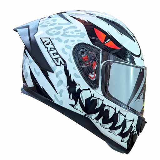 [AC1A-2003-003] CASCO PARA MOTOCICLISTA CERRADO ANGRY WHITE XL