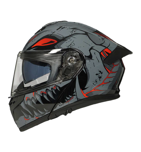 [AC1B-4029-003] CASCO PARA MOTOCICLISTA ABATIBLE NOCTURNE GRIS/NEGRO