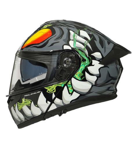 [AC1A-2024-011] CASCO PARA MOTOCICLISTA ABATIBLE NEGRO/BLANCO